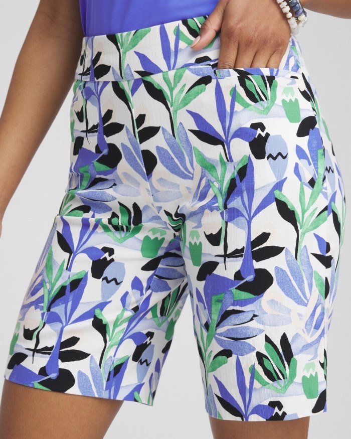 Women's Brigitte 7" Tropical Print Shorts - Alabaster