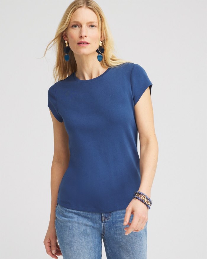 Women's Cap Sleeve Tee - Azores Blue