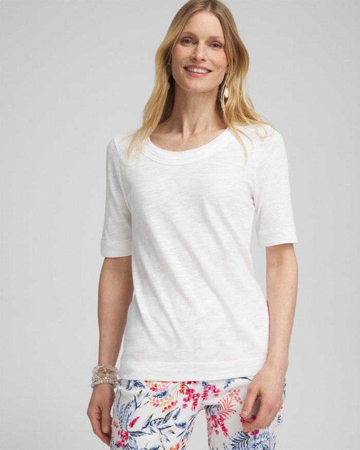 Women's Scoop Neck Tee - Alabaster - Click Image to Close