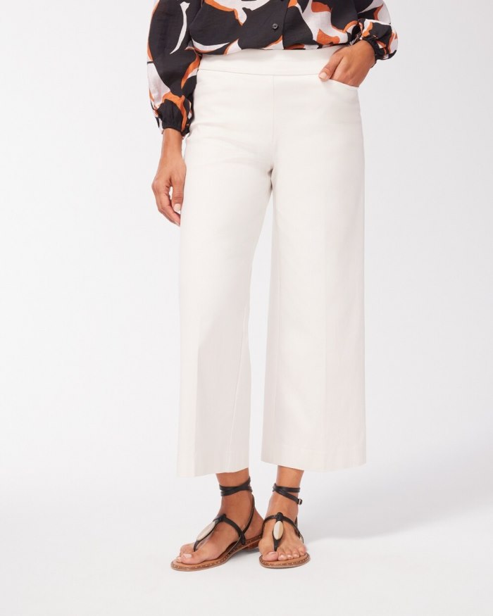 Women's Brigitte Wide Leg Cropped Pants - Sea Salt - Click Image to Close