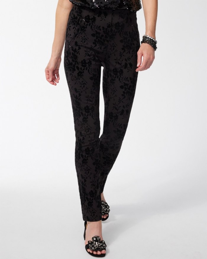 Women's Juliet Floral Ankle Pants - Black