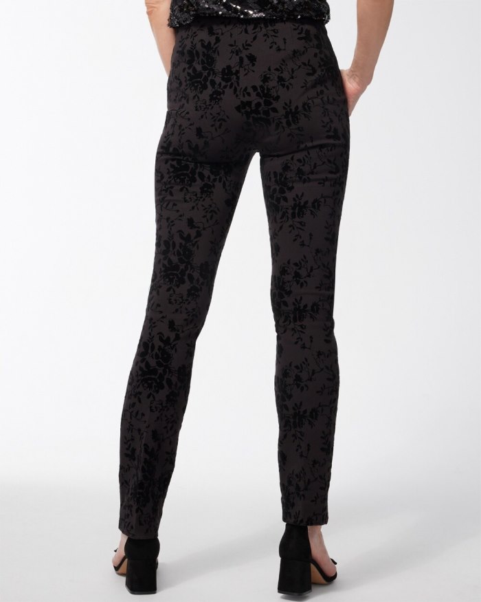 Women's Juliet Floral Ankle Pants - Black