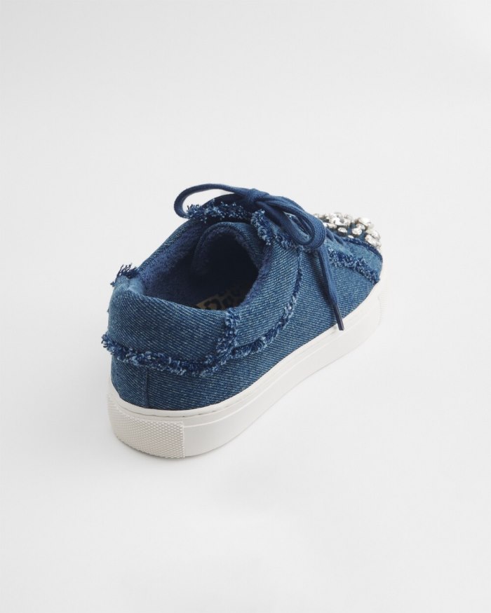 Women's Embellished Denim Sneakers - Dark Denim