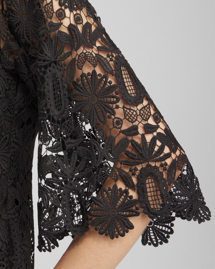 Women's Lace Shift Dress - Black