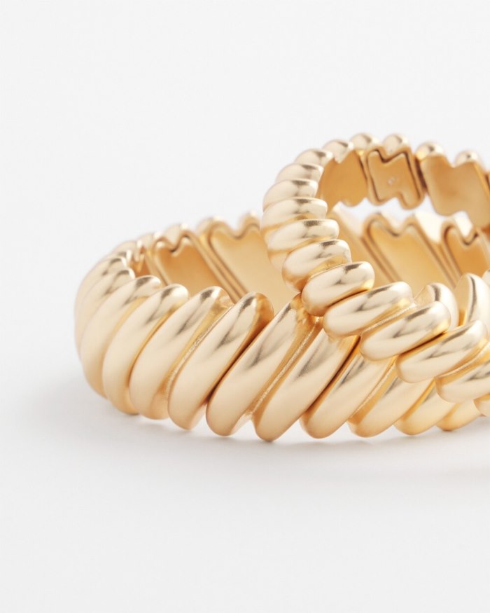 Women's Gold Tone Stretch Bracelet Set - Gold