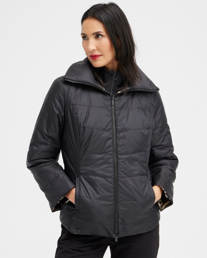 Women's Zenergy Reversible Puffer Jacket - Black