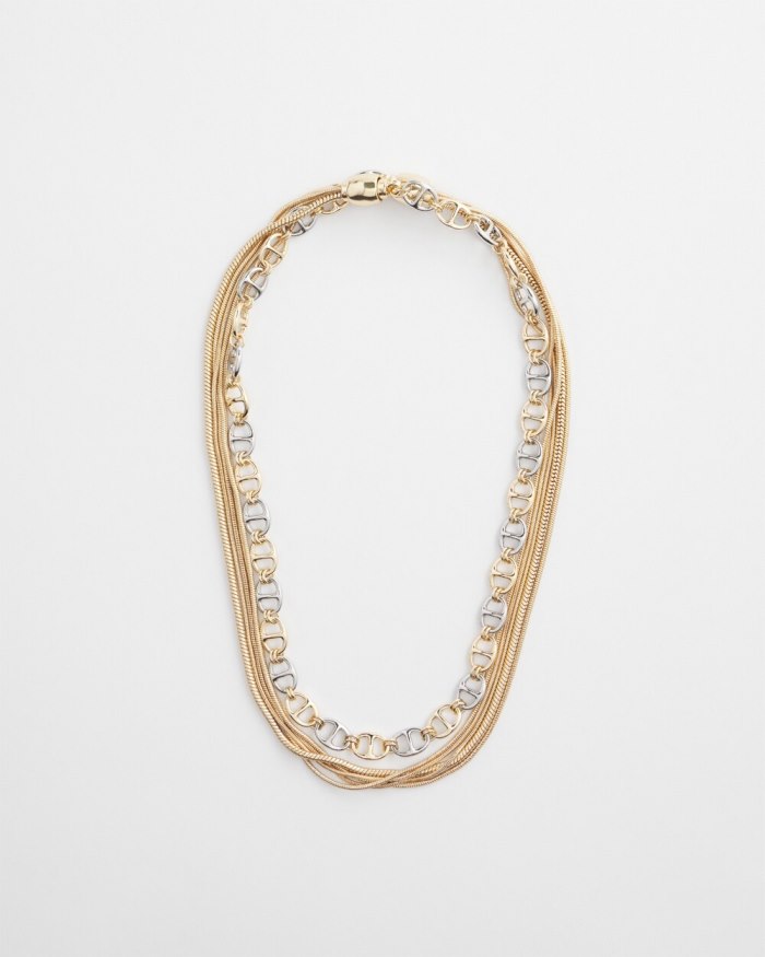 Women's MagneticMix Multi Chain Necklace - Mixed Metals