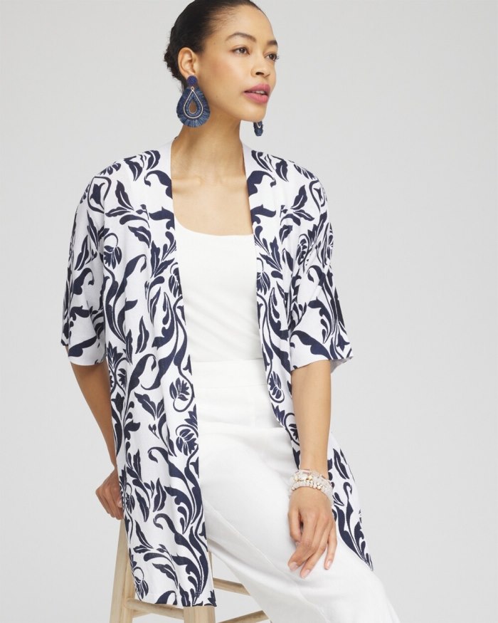 Women's Summer Romance Swirl Midi Cardigan - Alabaster