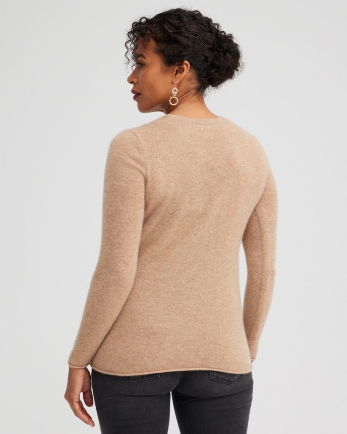 Women's Cashmere Crew Neck Sweater - Merlot