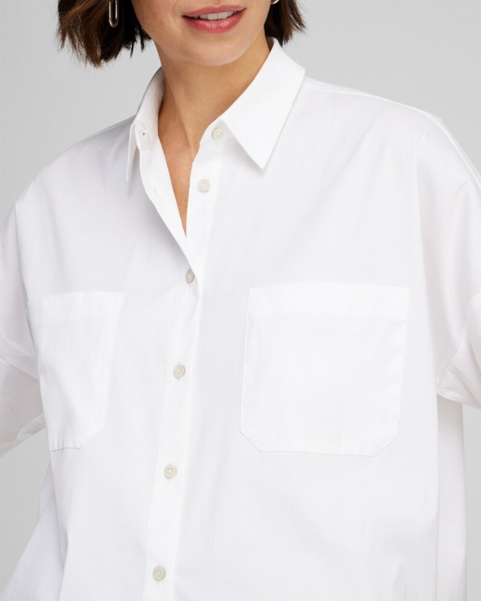 Women's Poplin Pocket Shirt - Alabaster