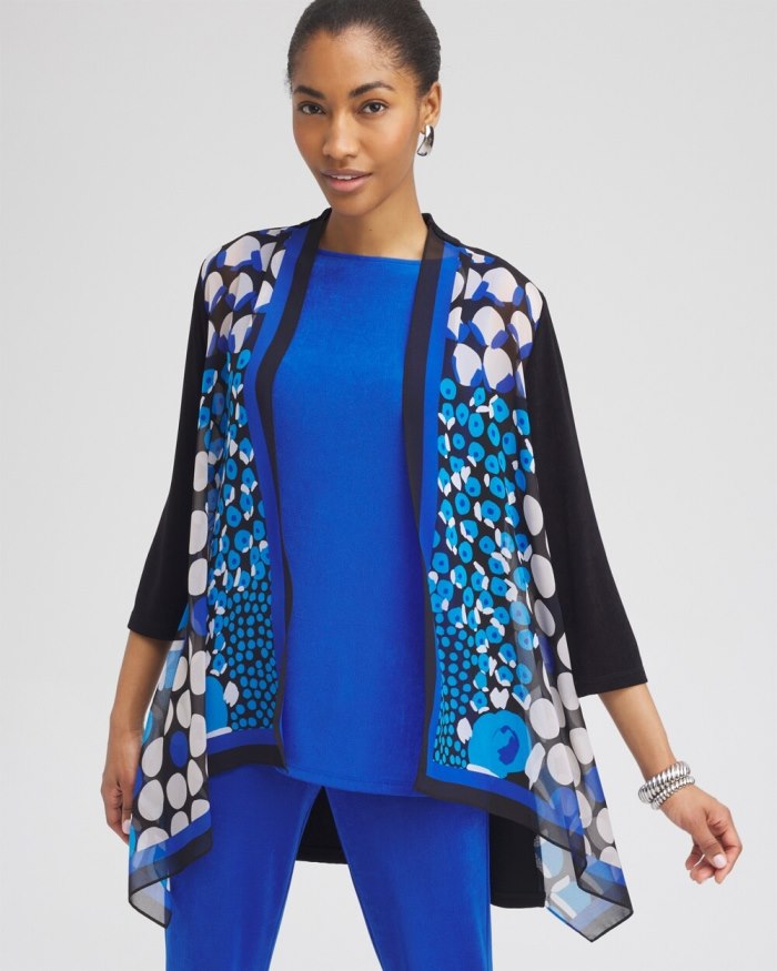 Women's Travelers Chiffon Mix Cardigan - Intense Azure