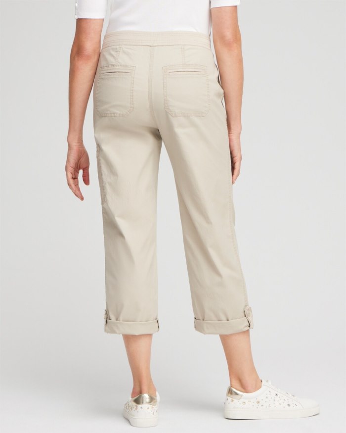 Women's Poplin Cropped Pants - Smokey Taupe