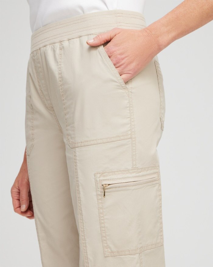 Women's Poplin Cropped Pants - Smokey Taupe