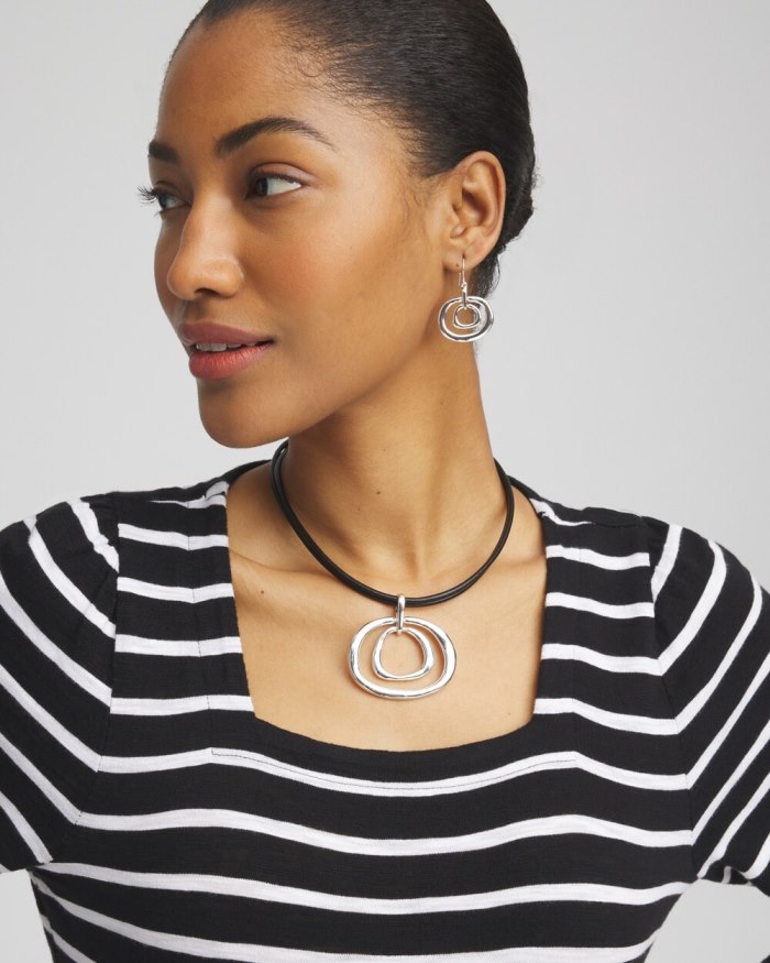 Women's Eccentric Necklace - Silver