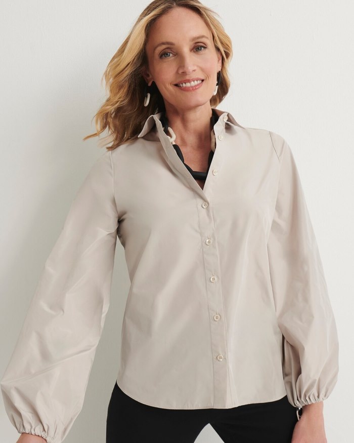 Women's Bungee Sleeve Shirt - Smokey Taupe