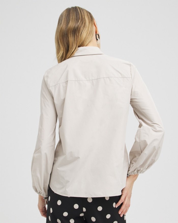 Women's Bungee Sleeve Shirt - Smokey Taupe