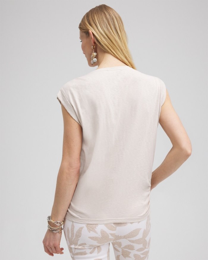 Women's Knot Front Tee - Alabaster