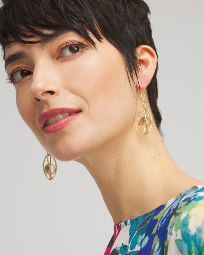 Women's Lucite Bulb Drop Earring - Gold