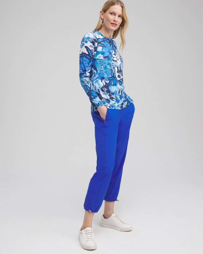 Women's Zenergy UPF Floral Sun Tee - Intense Azure