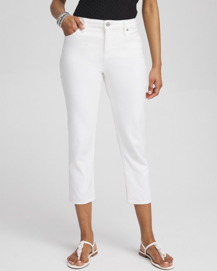 Women's No Stain Girlfriend Cropped Jeans - Alabaster