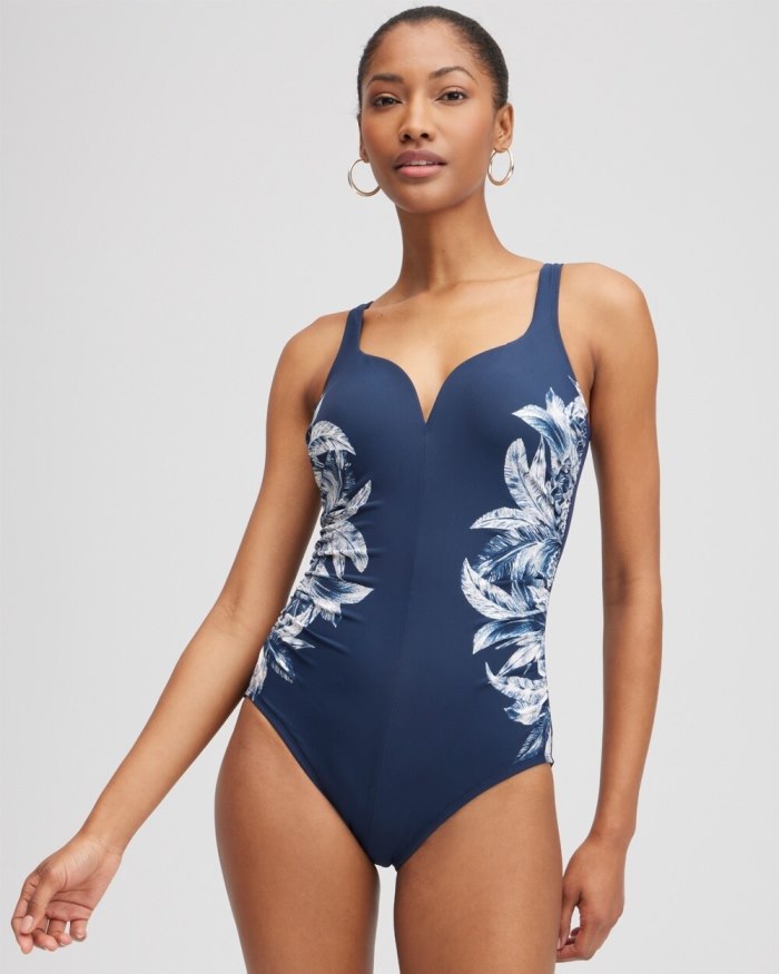 Women's Miraclesuit Tropica Toile Temptress One Piece - Navy