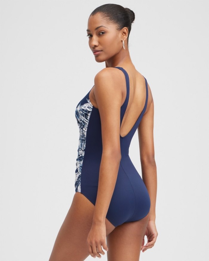 Women's Miraclesuit Tropica Toile Temptress One Piece - Navy