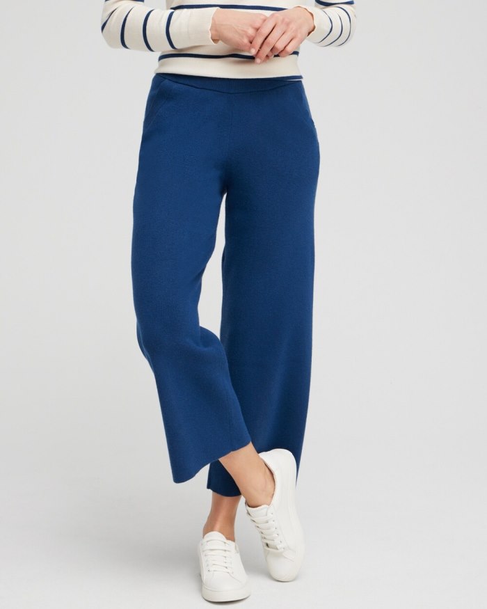 Women's Zenergy Luxe Cashmere Blend Cropped Pants - Azores Blue - Click Image to Close