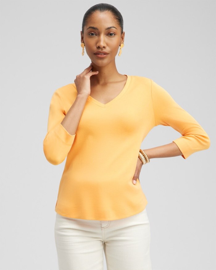 Women's Everyday 3/4 Sleeve Tee - Mango Sorbet