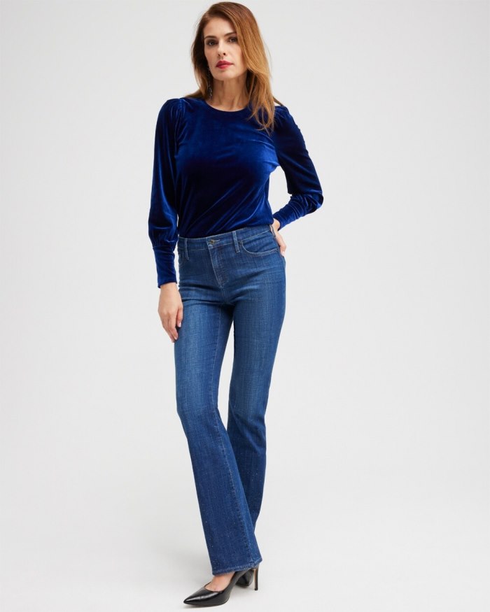 Women's Girlfriend Scattered Stone Flares - Marina Bay Indigo