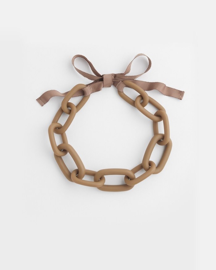 Women's Neutral Links Necklace - Smokey Taupe