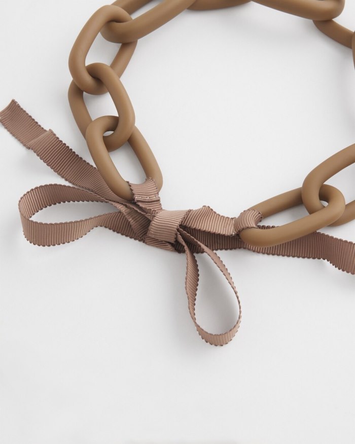 Women's Neutral Links Necklace - Smokey Taupe