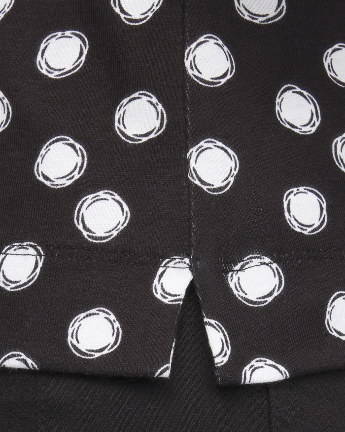 Women's Polka Dot Everyday Elbow Sleeve Tee - Black