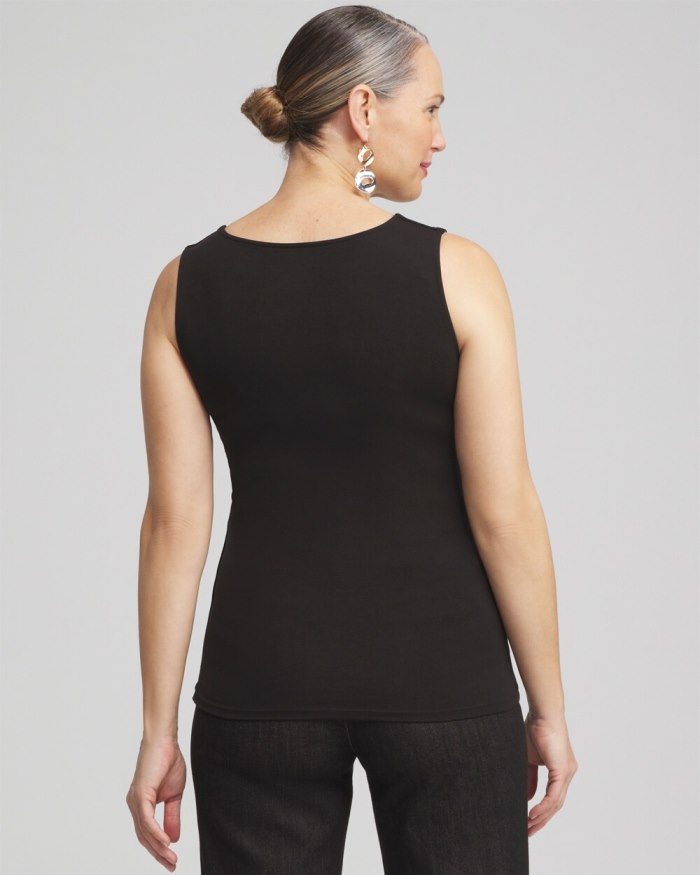 Women's Contour Cotton Square Neck Tank - Black