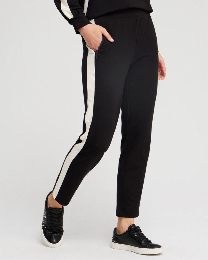 Women's Zenergy French Terry Inset Pants - Black - Click Image to Close