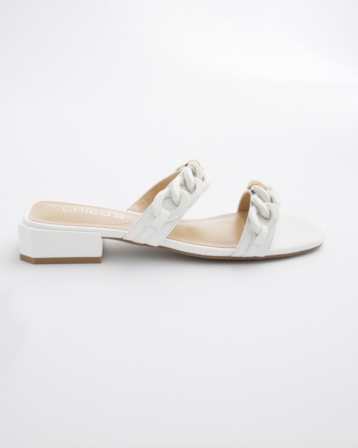 Women's White Chain Link Sandals - White