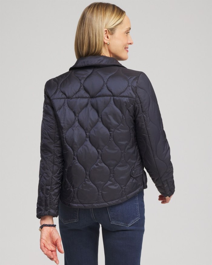 Women's Cropped Quilted Jacket - Classic Navy