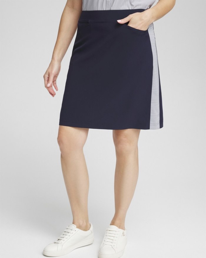 Women's Zenergy UPF Neema Side Stripe Skort - Classic Navy - Click Image to Close