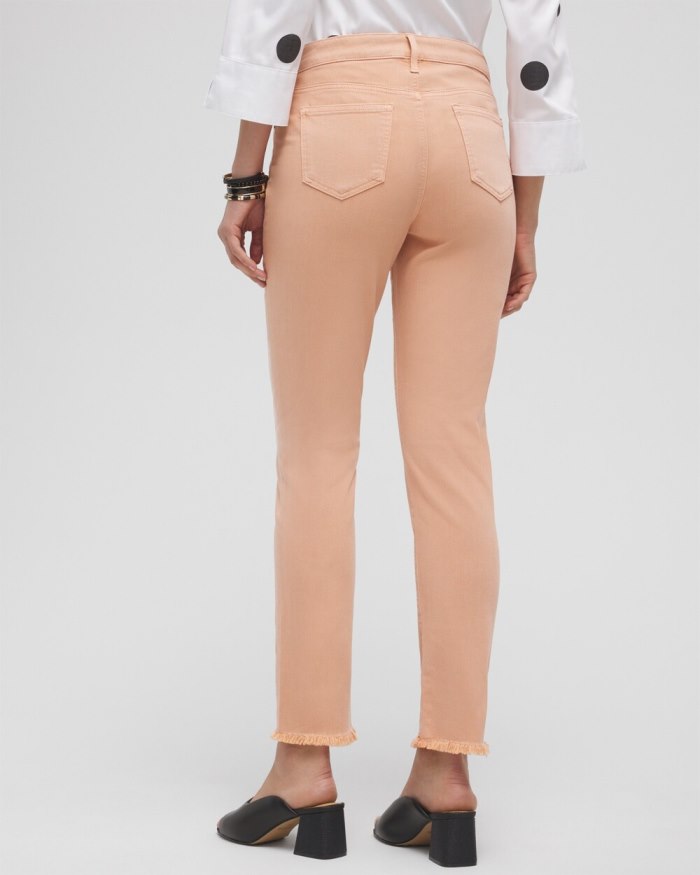 Women's Girlfriend Fray Hem Ankle Jeans - Pink Clay