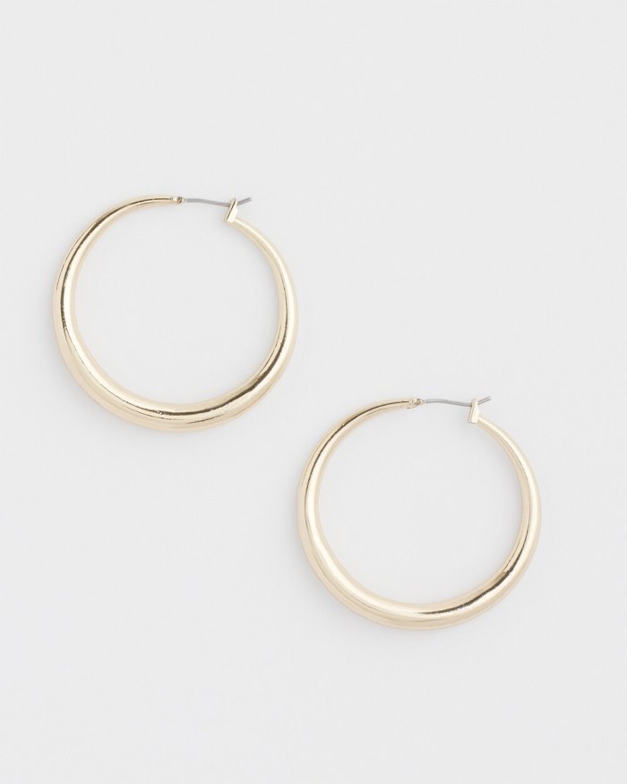 Women's Cassie Gold-Tone Circle Earrings - Gold - Click Image to Close