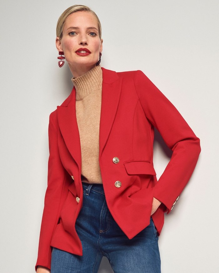 Women's Ponte Blazer - Wild Poppy