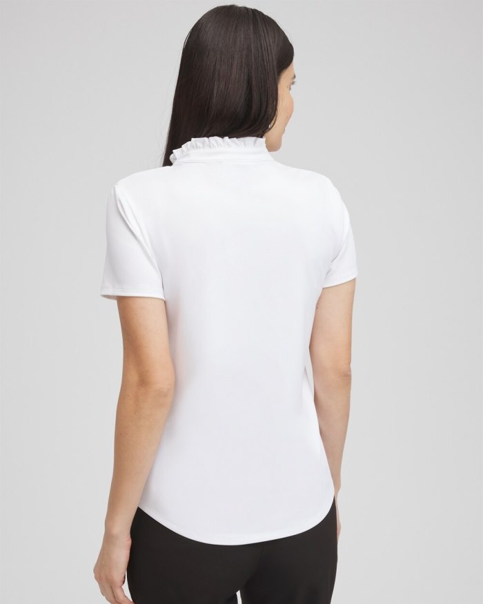 Women's Zenergy UPF Ruffle Neck Polo - Alabaster