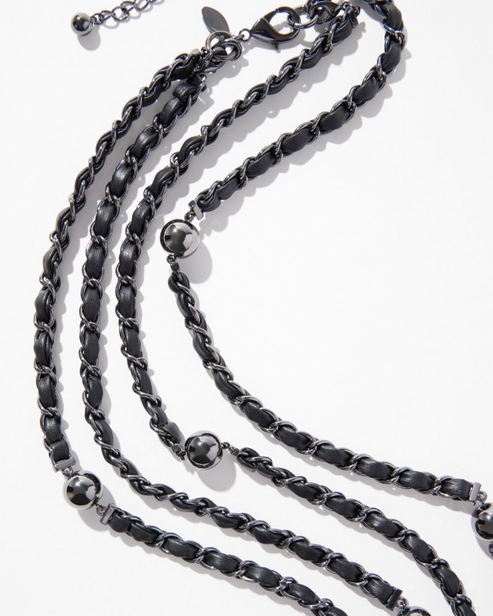 Women's Hematite Convertible Necklace - Hematite