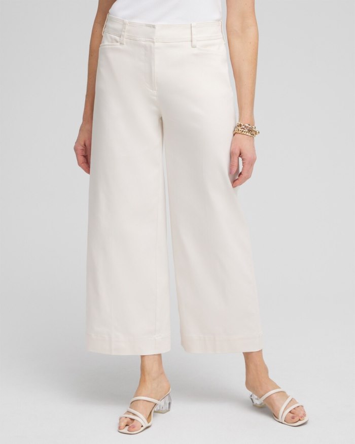 Women's Cotton Sateen Cropped Pants - English Cream