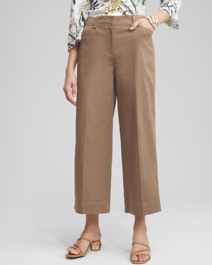 Women's Cotton Sateen Cropped Pants - English Cream