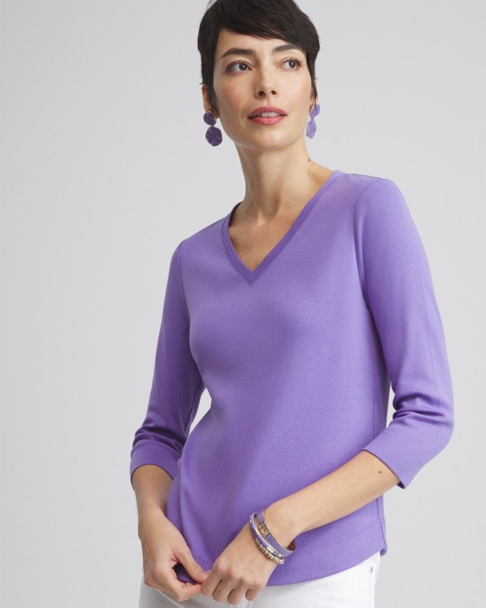 Women's Everyday 3/4 Sleeve Tee - Parisian Purple