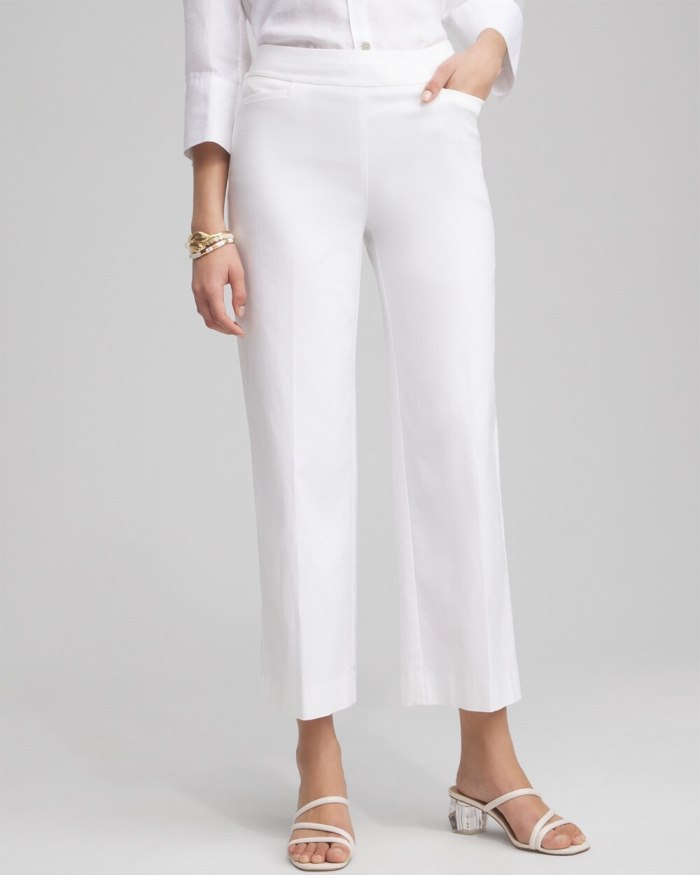 Women's Brigitte Wide Leg Cropped Pants - Alabaster - Click Image to Close