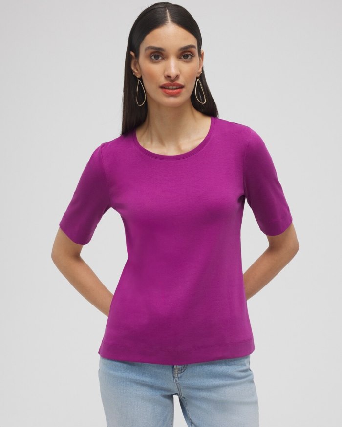 Women's Everyday Elbow Sleeve Tee - Fresh Plum