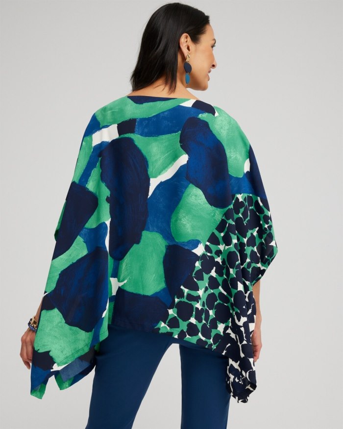 Women's Mosaic Print Poncho - Twisted Ivy