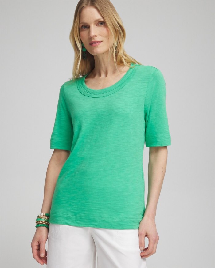 Women's Scoop Neck Tee - GRASSY GREEN - Click Image to Close