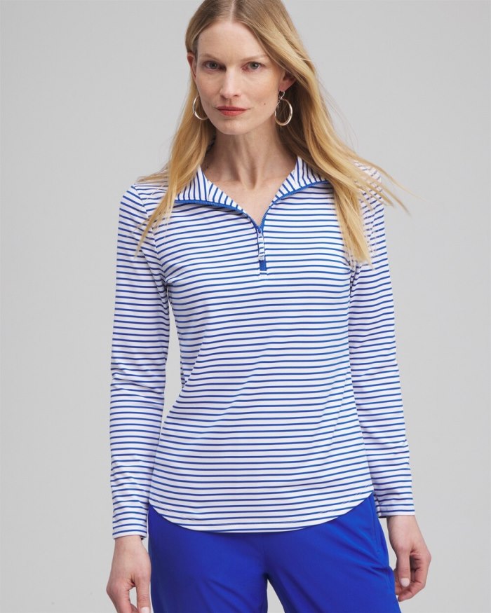 Women's Zenergy UPF Stripe Long Sleeve Top - Intense Azure